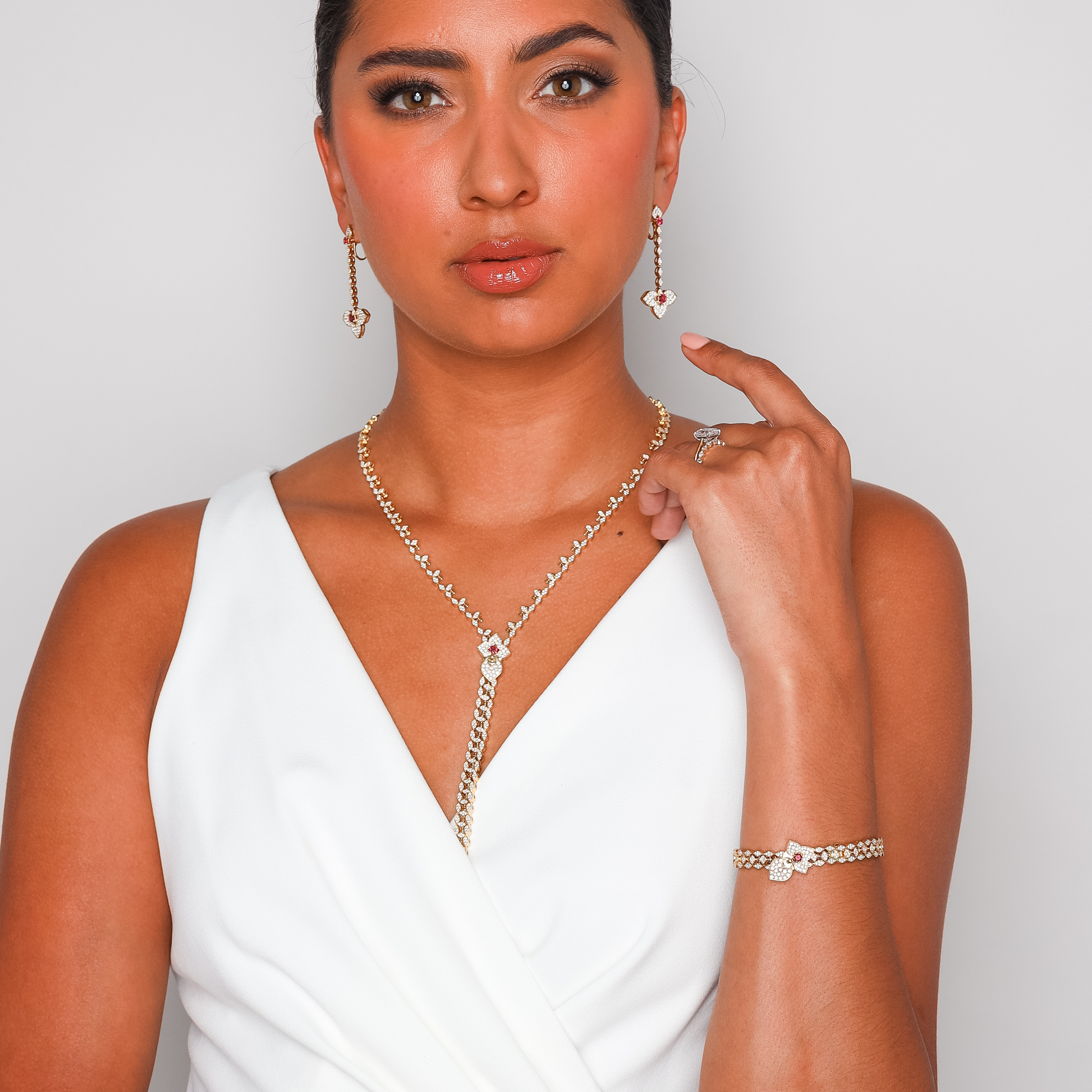 Roberto Coin Venetian Princess Tourmaline & Diamond Zipper Necklace in Yellow Gold, 28